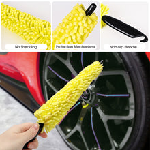 Load image into Gallery viewer, Car Wheel Rim Scrubber Cleaner Brush Microfiber Premium Wheels Wash Brush Non-Slip soft Handle Cleaning Spokes Accessories
