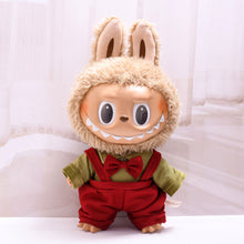 Load image into Gallery viewer, Daily Christmas Spring Outfit Set For 38cm Labubu Doll Color Match Eye Sticker Pin For Love Overalls Skirt Dress Clothing Accessories
