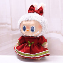 Load image into Gallery viewer, Daily Christmas Spring Outfit Set For 38cm Labubu Doll Color Match Eye Sticker Pin For Love Overalls Skirt Dress Clothing Accessories
