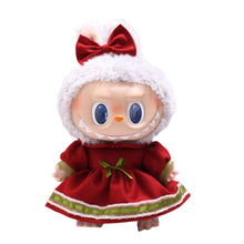 Load image into Gallery viewer, Daily Christmas Spring Outfit Set For 38cm Labubu Doll Color Match Eye Sticker Pin For Love Overalls Skirt Dress Clothing Accessories
