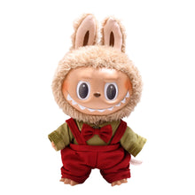 Load image into Gallery viewer, Daily Christmas Spring Outfit Set For 38cm Labubu Doll Color Match Eye Sticker Pin For Love Overalls Skirt Dress Clothing Accessories
