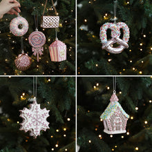 Load image into Gallery viewer, 1PC Christmas Hanging Pendant 3D Pink Powder Plastic Snowflake Xmas Tree Decor for Holiday Wedding Party Home
