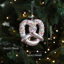Load image into Gallery viewer, 1PC Christmas Hanging Pendant 3D Pink Powder Plastic Snowflake Xmas Tree Decor for Holiday Wedding Party Home
