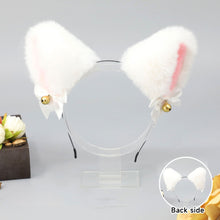 Load image into Gallery viewer, Cute Anime Lolita Cat Fox Fur Ear Headband Ribbon Bow Bell Hair Clip Masquerade Birthday Party Cosplay Hair Accessories
