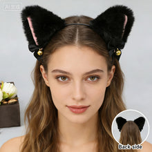 Load image into Gallery viewer, Cute Anime Lolita Cat Fox Fur Ear Headband Ribbon Bow Bell Hair Clip Masquerade Birthday Party Cosplay Hair Accessories
