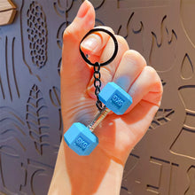 Load image into Gallery viewer, Gym Mini 3D Dumbbell Sports Keychain Fashion PVC Car Key Ring Student Backpack Pendant Fitness Inspiring Gifts
