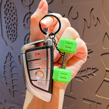 Load image into Gallery viewer, Gym Mini 3D Dumbbell Sports Keychain Fashion PVC Car Key Ring Student Backpack Pendant Fitness Inspiring Gifts
