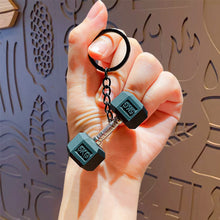 Load image into Gallery viewer, Gym Mini 3D Dumbbell Sports Keychain Fashion PVC Car Key Ring Student Backpack Pendant Fitness Inspiring Gifts
