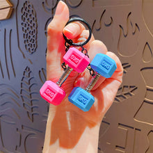 Load image into Gallery viewer, Gym Mini 3D Dumbbell Sports Keychain Fashion PVC Car Key Ring Student Backpack Pendant Fitness Inspiring Gifts
