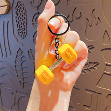 Load image into Gallery viewer, Gym Mini 3D Dumbbell Sports Keychain Fashion PVC Car Key Ring Student Backpack Pendant Fitness Inspiring Gifts
