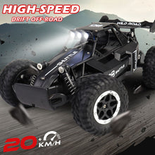 Load image into Gallery viewer, 1:16 Scale RC Car 2.4GHz 20KM/H High Speed All Terrain Off Road Climbing Truck With LED Lights Alloy Drift Racing Toy Gift For Kids Adults

