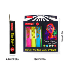Load image into Gallery viewer, 6pcs Glow in the Dark Face Body Paint Set Makeup Special Effects Makeup For Kids Halloween Christmas Masquerade Cosplay Music Festival Event
