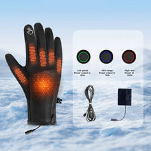 Load image into Gallery viewer, Winter Outdoor Cycling Electric Heated Gloves 3-Level Adjustable Waterproof Anti-Slip Thermal Touchscreen Ski Gloves

