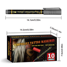 Load image into Gallery viewer, 10-Color Face Body Paint Set Body Painting Pen Temporary Tattoo Pen Makeup For Kids Halloween Christmas Masquerade Cosplay Music Festival Event
