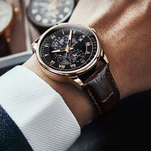 Load image into Gallery viewer, Luxury Men Quartz Watch Three-Eyes Calendar Watch Star Moon Pattern Casual Watch Clock Men Accessories Gift

