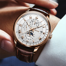 Load image into Gallery viewer, Luxury Men Quartz Watch Three-Eyes Calendar Watch Star Moon Pattern Casual Watch Clock Men Accessories Gift
