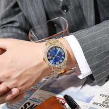 Load image into Gallery viewer, Fashion Hiphop Style Quartz Watch Man Wristwatch Roman Scale Diamond Calendar Watch Male Accessories Gift
