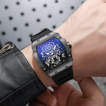 Load image into Gallery viewer, Men Barrel-Shaped Watch Fashion Business Sports Watch Quartz Wristwatch Silicone Watchband Calendar Watch Men Gift
