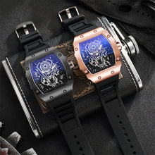 Load image into Gallery viewer, Men Barrel-Shaped Watch Fashion Business Sports Watch Quartz Wristwatch Silicone Watchband Calendar Watch Men Gift
