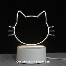 Load image into Gallery viewer, 3D Message Board Notepad Night Light Desk Bedside Lamp USB Plug Handmade Writing Board Decorative Ornament Acrylic
