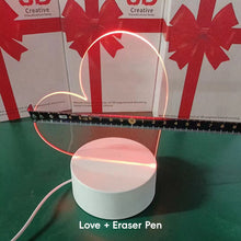 Load image into Gallery viewer, 3D Message Board Notepad Night Light Desk Bedside Lamp USB Plug Handmade Writing Board Decorative Ornament Acrylic
