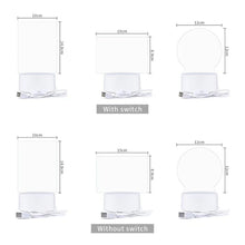 Load image into Gallery viewer, 3D Message Board Notepad Night Light Desk Bedside Lamp USB Plug Handmade Writing Board Decorative Ornament Acrylic
