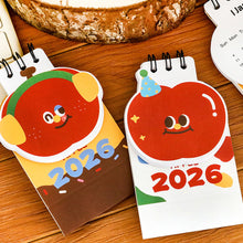 Load image into Gallery viewer, 2026 New Year Cute Mini Cartoon Apple Desk Calendar Student Memo Calendar Table Decoration Gift Children
