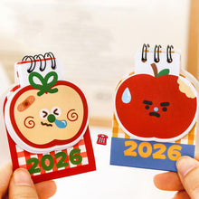 Load image into Gallery viewer, 2026 New Year Cute Mini Cartoon Apple Desk Calendar Student Memo Calendar Table Decoration Gift Children
