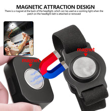 Load image into Gallery viewer, USB Rechargeable COB Headlamp LED Running Light Night Jogging Magnetic Headlight Portable Mini Light with Red Blue Warning Light
