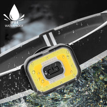 Load image into Gallery viewer, USB Rechargeable COB Headlamp LED Running Light Night Jogging Magnetic Headlight Portable Mini Light with Red Blue Warning Light

