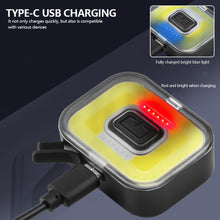 Load image into Gallery viewer, USB Rechargeable COB Headlamp LED Running Light Night Jogging Magnetic Headlight Portable Mini Light with Red Blue Warning Light

