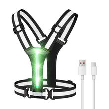 Load image into Gallery viewer, LED Riding Running Vest USB Rechargeable Adjustable Reflective Security Vest Night Running Clothing High Visibility Elastic Band
