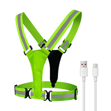 Load image into Gallery viewer, LED Riding Running Vest USB Rechargeable Adjustable Reflective Security Vest Night Running Clothing High Visibility Elastic Band
