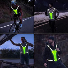 Load image into Gallery viewer, LED Riding Running Vest USB Rechargeable Adjustable Reflective Security Vest Night Running Clothing High Visibility Elastic Band
