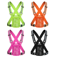 Load image into Gallery viewer, Outdoor Night Running Reflective Strap with Storage Bag Reflective Vest Reflective Belt Strap Reflective Clothing Cycling Reflective Vest
