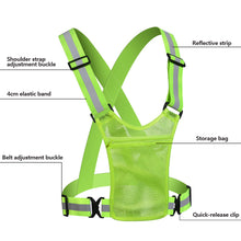 Load image into Gallery viewer, Outdoor Night Running Reflective Strap with Storage Bag Reflective Vest Reflective Belt Strap Reflective Clothing Cycling Reflective Vest
