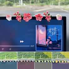 Load image into Gallery viewer, Car Interior Center Console Peach Blossom Decoration Ornaments Cute Pink Flower for Vehicle Dirt Electric Bike Ornaments
