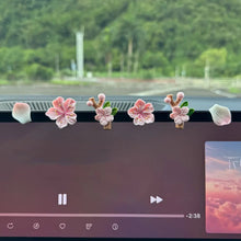 Load image into Gallery viewer, Car Interior Center Console Peach Blossom Decoration Ornaments Cute Pink Flower for Vehicle Dirt Electric Bike Ornaments
