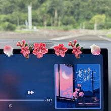 Load image into Gallery viewer, Car Interior Center Console Peach Blossom Decoration Ornaments Cute Pink Flower for Vehicle Dirt Electric Bike Ornaments
