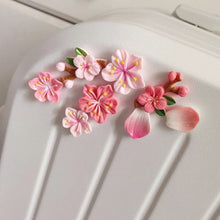 Load image into Gallery viewer, Car Interior Center Console Peach Blossom Decoration Ornaments Cute Pink Flower for Vehicle Dirt Electric Bike Ornaments
