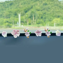 Load image into Gallery viewer, Car Interior Center Console Peach Blossom Decoration Ornaments Cute Pink Flower for Vehicle Dirt Electric Bike Ornaments
