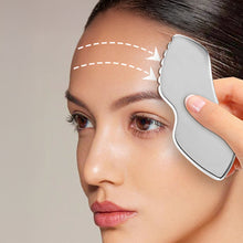 Load image into Gallery viewer, Stainless Steel Gua Sha Board Massage Scraper Board Half-Rolling Wheel Massage Facial Scraping Firming Lifting Massage Board Face Neck Body Massage Tool
