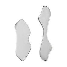 Load image into Gallery viewer, Stainless Steel Gua Sha Board Massage Scraper Board Half-Rolling Wheel Massage Facial Scraping Firming Lifting Massage Board Face Neck Body Massage Tool
