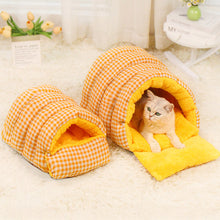 Load image into Gallery viewer, Thermal Cat Bed Winter Sleeping Bag for Cats Burrow Design Snug Hideaway Plush Warmth Cave For Kitty &amp;Cats Pet Supplies House Pet Products
