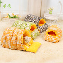 Load image into Gallery viewer, Thermal Cat Bed Winter Sleeping Bag for Cats Burrow Design Snug Hideaway Plush Warmth Cave For Kitty &amp;Cats Pet Supplies House Pet Products
