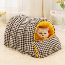 Load image into Gallery viewer, Thermal Cat Bed Winter Sleeping Bag for Cats Burrow Design Snug Hideaway Plush Warmth Cave For Kitty &amp;Cats Pet Supplies House Pet Products
