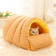 Load image into Gallery viewer, Thermal Cat Bed Winter Sleeping Bag for Cats Burrow Design Snug Hideaway Plush Warmth Cave For Kitty &amp;Cats Pet Supplies House Pet Products
