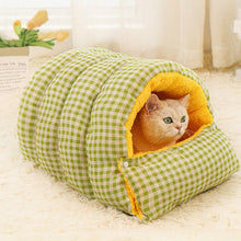 Load image into Gallery viewer, Thermal Cat Bed Winter Sleeping Bag for Cats Burrow Design Snug Hideaway Plush Warmth Cave For Kitty &amp;Cats Pet Supplies House Pet Products
