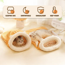 Load image into Gallery viewer, Thermal Cat Bed Winter Sleeping Bag for Cats Burrow Design Snug Hideaway Plush Warmth Cave For Kitty &amp;Cats Pet Supplies House Pet Products
