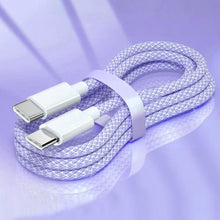 Load image into Gallery viewer, C to C Fast Charging PD 60W Mobile Phone Date Cable For Iphone15 Android Samsung Huawei Type C Braided Charger Cable

